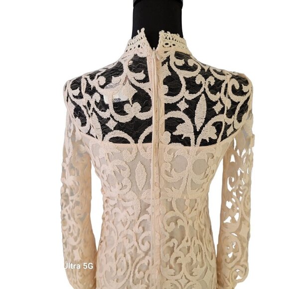 Free People The North Star Dress White Cream Starburst Lace Dress NWOT - Picture 9 of 16